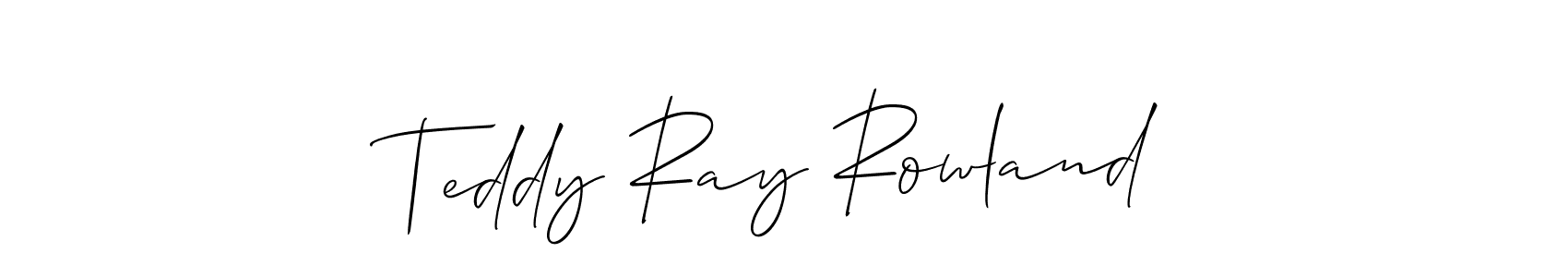 The best way (Allison_Script) to make a short signature is to pick only two or three words in your name. The name Teddy Ray Rowland include a total of six letters. For converting this name. Teddy Ray Rowland signature style 2 images and pictures png