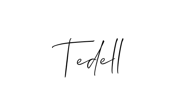 Create a beautiful signature design for name Tedell. With this signature (Allison_Script) fonts, you can make a handwritten signature for free. Tedell signature style 2 images and pictures png
