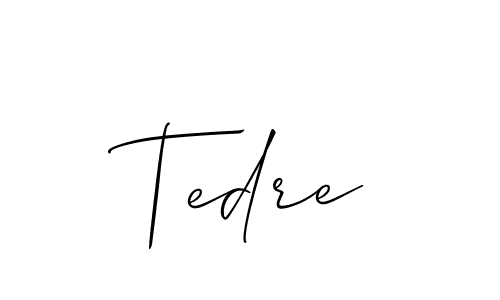 How to make Tedre name signature. Use Allison_Script style for creating short signs online. This is the latest handwritten sign. Tedre signature style 2 images and pictures png
