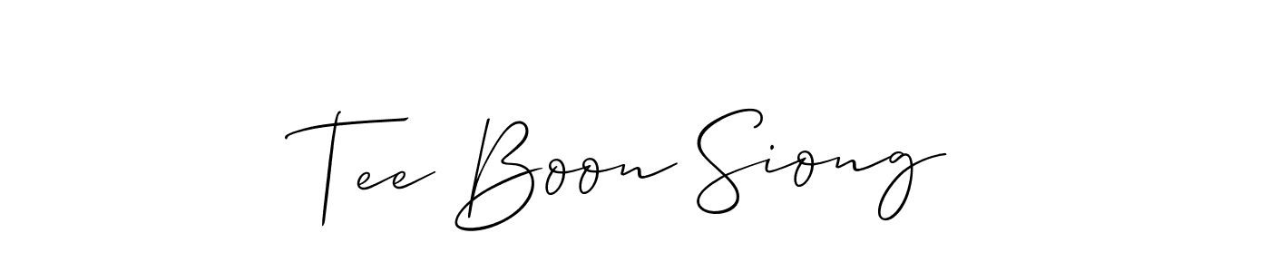 Tee Boon Siong stylish signature style. Best Handwritten Sign (Allison_Script) for my name. Handwritten Signature Collection Ideas for my name Tee Boon Siong. Tee Boon Siong signature style 2 images and pictures png