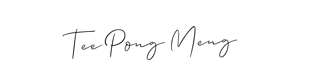 You should practise on your own different ways (Allison_Script) to write your name (Tee Pong Meng) in signature. don't let someone else do it for you. Tee Pong Meng signature style 2 images and pictures png