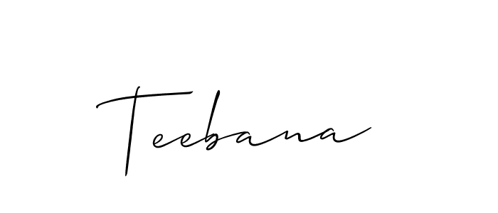 It looks lik you need a new signature style for name Teebana. Design unique handwritten (Allison_Script) signature with our free signature maker in just a few clicks. Teebana signature style 2 images and pictures png