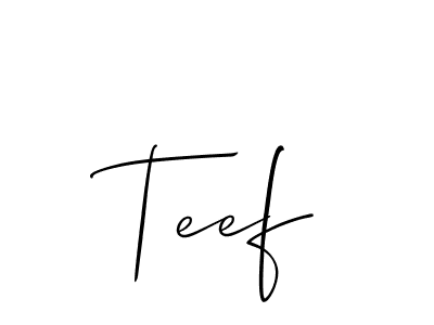 Teef stylish signature style. Best Handwritten Sign (Allison_Script) for my name. Handwritten Signature Collection Ideas for my name Teef. Teef signature style 2 images and pictures png