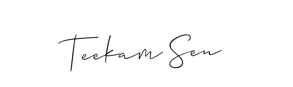 Teekam Sen stylish signature style. Best Handwritten Sign (Allison_Script) for my name. Handwritten Signature Collection Ideas for my name Teekam Sen. Teekam Sen signature style 2 images and pictures png