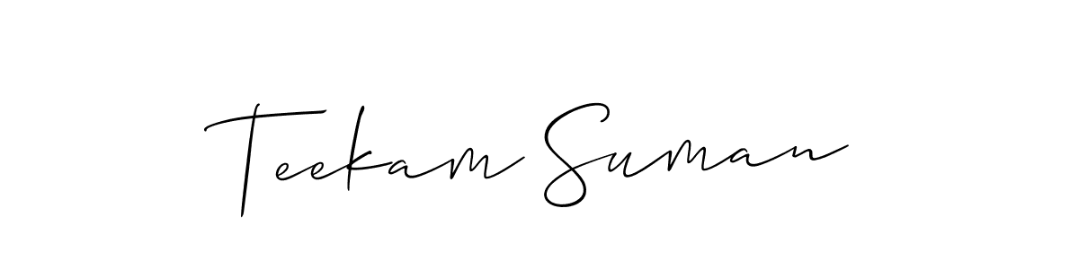 How to make Teekam Suman signature? Allison_Script is a professional autograph style. Create handwritten signature for Teekam Suman name. Teekam Suman signature style 2 images and pictures png