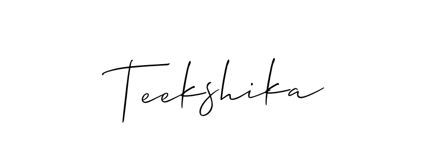 Also we have Teekshika name is the best signature style. Create professional handwritten signature collection using Allison_Script autograph style. Teekshika signature style 2 images and pictures png