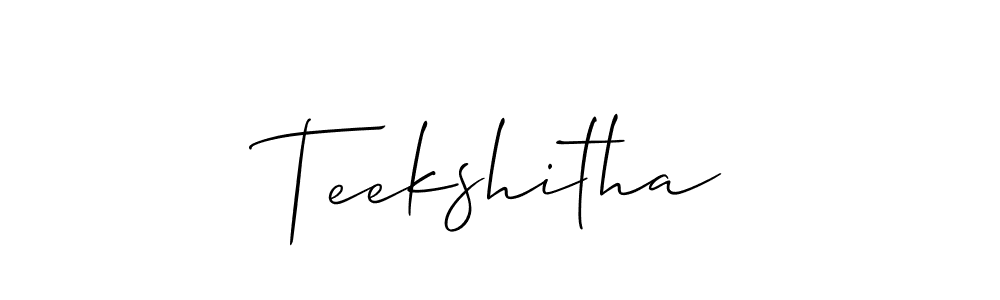 Best and Professional Signature Style for Teekshitha. Allison_Script Best Signature Style Collection. Teekshitha signature style 2 images and pictures png