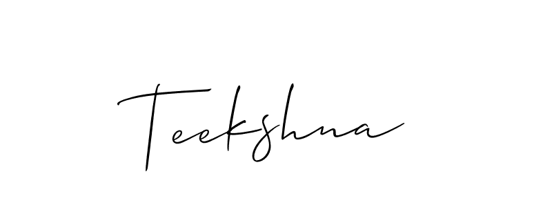 Best and Professional Signature Style for Teekshna. Allison_Script Best Signature Style Collection. Teekshna signature style 2 images and pictures png