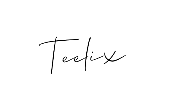 Once you've used our free online signature maker to create your best signature Allison_Script style, it's time to enjoy all of the benefits that Teelix name signing documents. Teelix signature style 2 images and pictures png