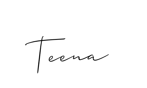 How to make Teena signature? Allison_Script is a professional autograph style. Create handwritten signature for Teena name. Teena signature style 2 images and pictures png