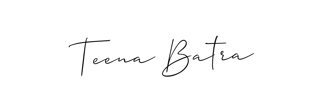 Make a short Teena Batra signature style. Manage your documents anywhere anytime using Allison_Script. Create and add eSignatures, submit forms, share and send files easily. Teena Batra signature style 2 images and pictures png