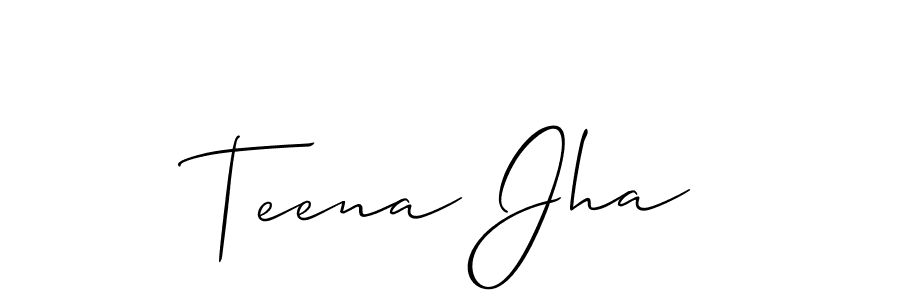 Best and Professional Signature Style for Teena Jha. Allison_Script Best Signature Style Collection. Teena Jha signature style 2 images and pictures png