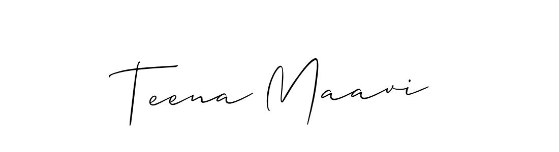 You should practise on your own different ways (Allison_Script) to write your name (Teena Maavi) in signature. don't let someone else do it for you. Teena Maavi signature style 2 images and pictures png