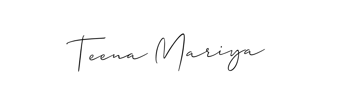 if you are searching for the best signature style for your name Teena Mariya. so please give up your signature search. here we have designed multiple signature styles  using Allison_Script. Teena Mariya signature style 2 images and pictures png