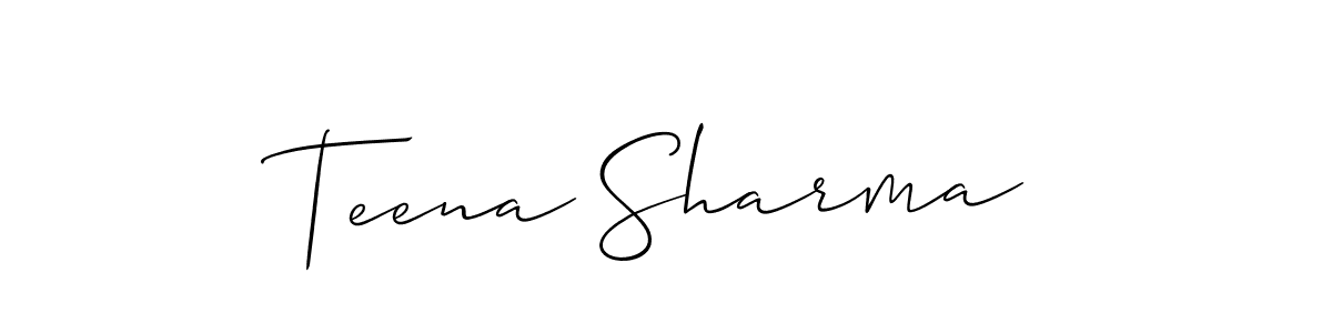 Create a beautiful signature design for name Teena Sharma. With this signature (Allison_Script) fonts, you can make a handwritten signature for free. Teena Sharma signature style 2 images and pictures png