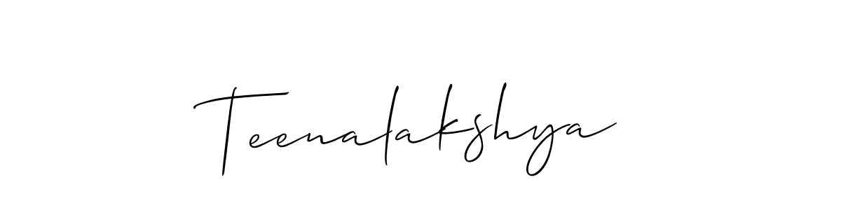 Create a beautiful signature design for name Teenalakshya. With this signature (Allison_Script) fonts, you can make a handwritten signature for free. Teenalakshya signature style 2 images and pictures png