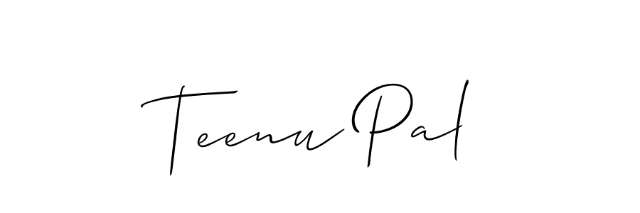 if you are searching for the best signature style for your name Teenu Pal. so please give up your signature search. here we have designed multiple signature styles  using Allison_Script. Teenu Pal signature style 2 images and pictures png