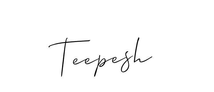 Make a short Teepesh signature style. Manage your documents anywhere anytime using Allison_Script. Create and add eSignatures, submit forms, share and send files easily. Teepesh signature style 2 images and pictures png
