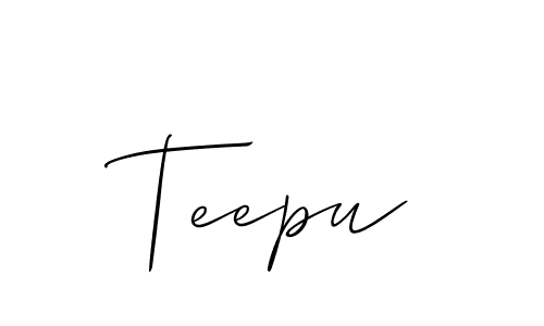 Teepu stylish signature style. Best Handwritten Sign (Allison_Script) for my name. Handwritten Signature Collection Ideas for my name Teepu. Teepu signature style 2 images and pictures png