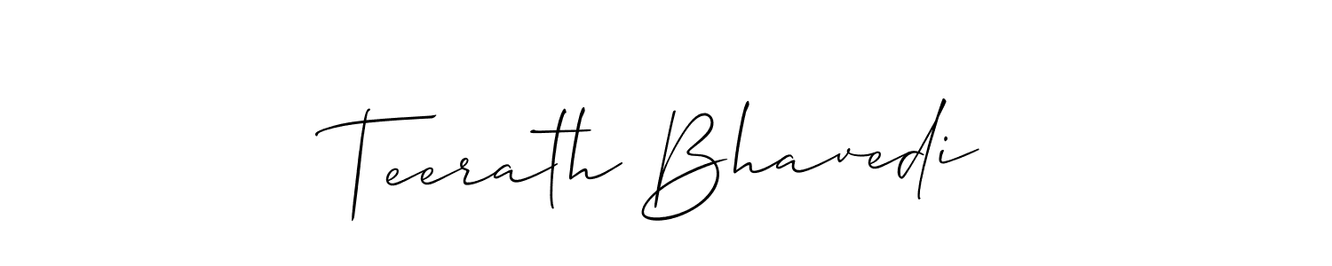 Also we have Teerath Bhavedi name is the best signature style. Create professional handwritten signature collection using Allison_Script autograph style. Teerath Bhavedi signature style 2 images and pictures png