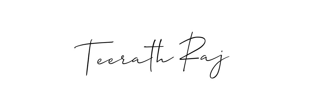You should practise on your own different ways (Allison_Script) to write your name (Teerath Raj) in signature. don't let someone else do it for you. Teerath Raj signature style 2 images and pictures png