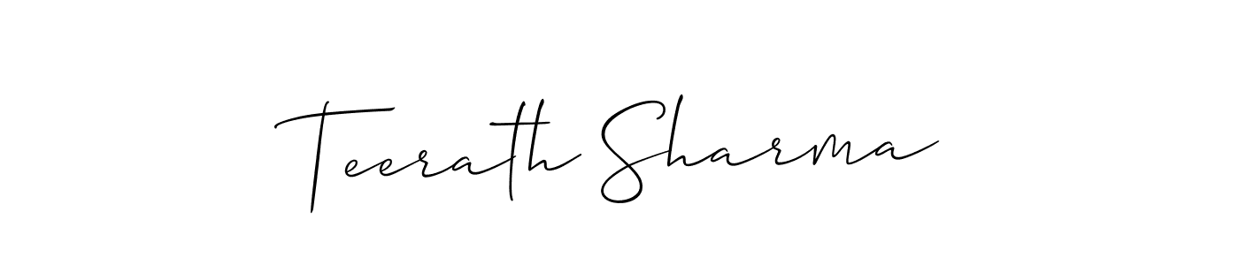 You should practise on your own different ways (Allison_Script) to write your name (Teerath Sharma) in signature. don't let someone else do it for you. Teerath Sharma signature style 2 images and pictures png