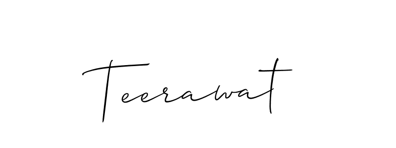 How to make Teerawat signature? Allison_Script is a professional autograph style. Create handwritten signature for Teerawat name. Teerawat signature style 2 images and pictures png