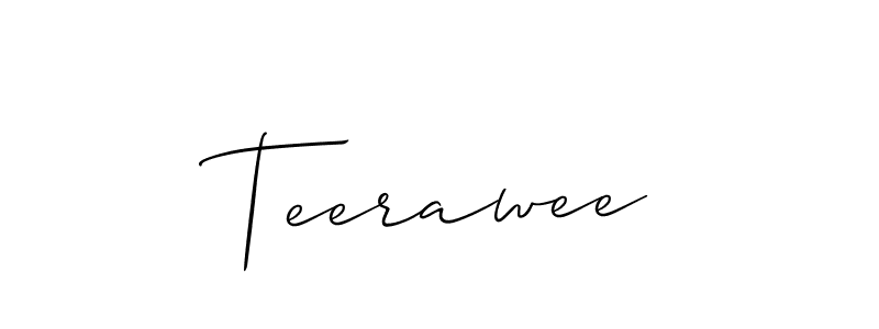 How to Draw Teerawee signature style? Allison_Script is a latest design signature styles for name Teerawee. Teerawee signature style 2 images and pictures png