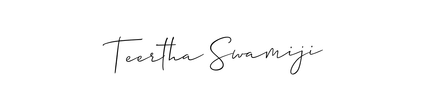 Also we have Teertha Swamiji name is the best signature style. Create professional handwritten signature collection using Allison_Script autograph style. Teertha Swamiji signature style 2 images and pictures png