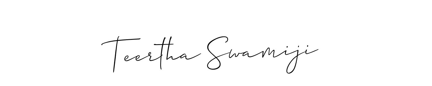Design your own signature with our free online signature maker. With this signature software, you can create a handwritten (Allison_Script) signature for name Teertha Swamiji. Teertha Swamiji signature style 2 images and pictures png
