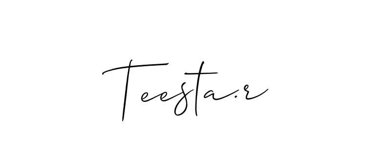 How to make Teesta.r signature? Allison_Script is a professional autograph style. Create handwritten signature for Teesta.r name. Teesta.r signature style 2 images and pictures png