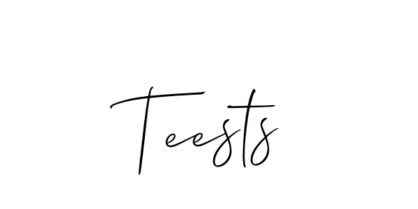 Use a signature maker to create a handwritten signature online. With this signature software, you can design (Allison_Script) your own signature for name Teests. Teests signature style 2 images and pictures png