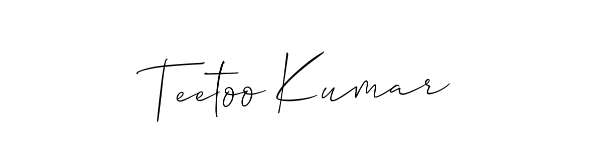 Make a beautiful signature design for name Teetoo Kumar. With this signature (Allison_Script) style, you can create a handwritten signature for free. Teetoo Kumar signature style 2 images and pictures png