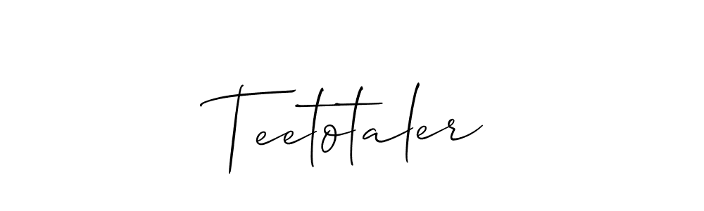 Create a beautiful signature design for name Teetotaler. With this signature (Allison_Script) fonts, you can make a handwritten signature for free. Teetotaler signature style 2 images and pictures png