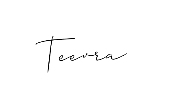 Create a beautiful signature design for name Teevra. With this signature (Allison_Script) fonts, you can make a handwritten signature for free. Teevra signature style 2 images and pictures png