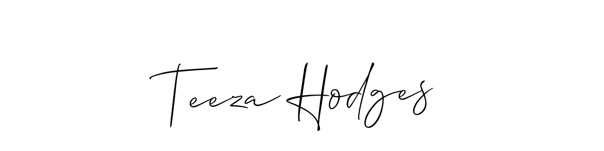 The best way (Allison_Script) to make a short signature is to pick only two or three words in your name. The name Teeza Hodges include a total of six letters. For converting this name. Teeza Hodges signature style 2 images and pictures png