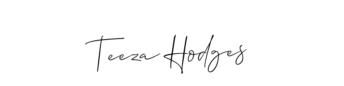 The best way (Allison_Script) to make a short signature is to pick only two or three words in your name. The name Teeza Hodges include a total of six letters. For converting this name. Teeza Hodges signature style 2 images and pictures png