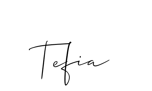 It looks lik you need a new signature style for name Tefia. Design unique handwritten (Allison_Script) signature with our free signature maker in just a few clicks. Tefia signature style 2 images and pictures png