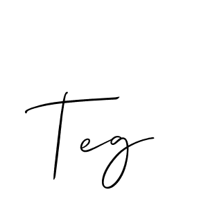 Design your own signature with our free online signature maker. With this signature software, you can create a handwritten (Allison_Script) signature for name Teg. Teg signature style 2 images and pictures png