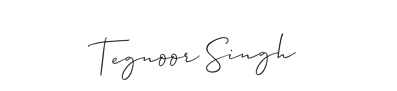 Make a short Tegnoor Singh signature style. Manage your documents anywhere anytime using Allison_Script. Create and add eSignatures, submit forms, share and send files easily. Tegnoor Singh signature style 2 images and pictures png