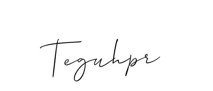 You should practise on your own different ways (Allison_Script) to write your name (Teguhpr) in signature. don't let someone else do it for you. Teguhpr signature style 2 images and pictures png