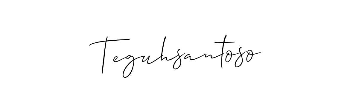 How to Draw Teguhsantoso signature style? Allison_Script is a latest design signature styles for name Teguhsantoso. Teguhsantoso signature style 2 images and pictures png