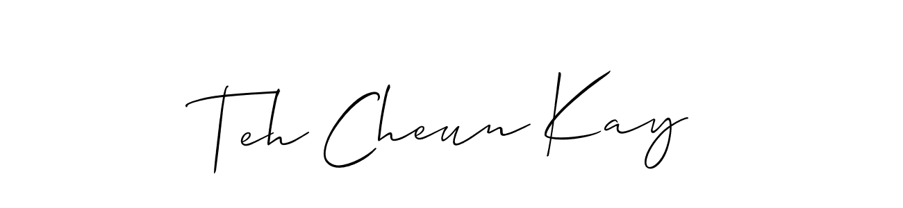 It looks lik you need a new signature style for name Teh Cheun Kay. Design unique handwritten (Allison_Script) signature with our free signature maker in just a few clicks. Teh Cheun Kay signature style 2 images and pictures png