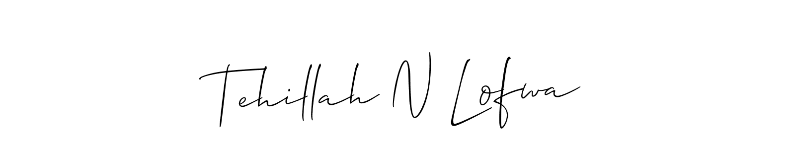 Create a beautiful signature design for name Tehillah N Lofwa. With this signature (Allison_Script) fonts, you can make a handwritten signature for free. Tehillah N Lofwa signature style 2 images and pictures png