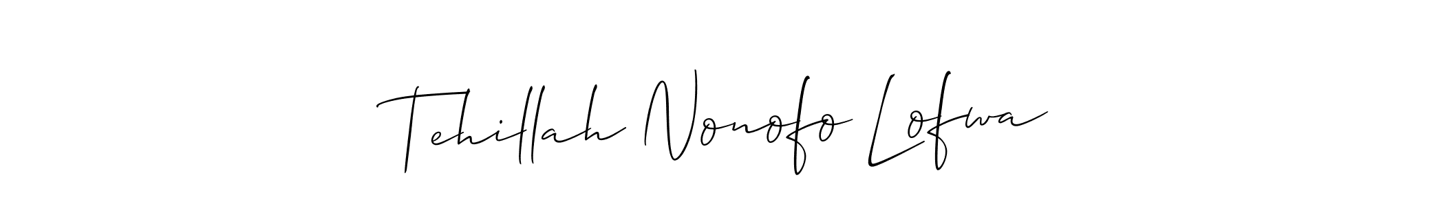 Tehillah Nonofo Lofwa stylish signature style. Best Handwritten Sign (Allison_Script) for my name. Handwritten Signature Collection Ideas for my name Tehillah Nonofo Lofwa. Tehillah Nonofo Lofwa signature style 2 images and pictures png