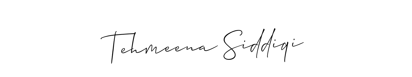 How to make Tehmeena Siddiqi name signature. Use Allison_Script style for creating short signs online. This is the latest handwritten sign. Tehmeena Siddiqi signature style 2 images and pictures png