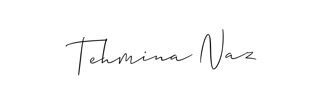 Use a signature maker to create a handwritten signature online. With this signature software, you can design (Allison_Script) your own signature for name Tehmina Naz. Tehmina Naz signature style 2 images and pictures png