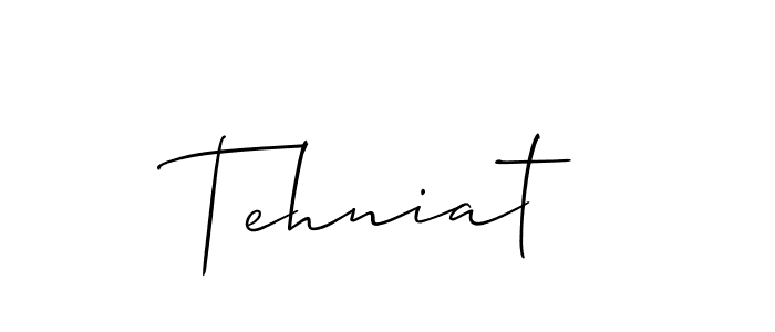 Make a beautiful signature design for name Tehniat. With this signature (Allison_Script) style, you can create a handwritten signature for free. Tehniat signature style 2 images and pictures png