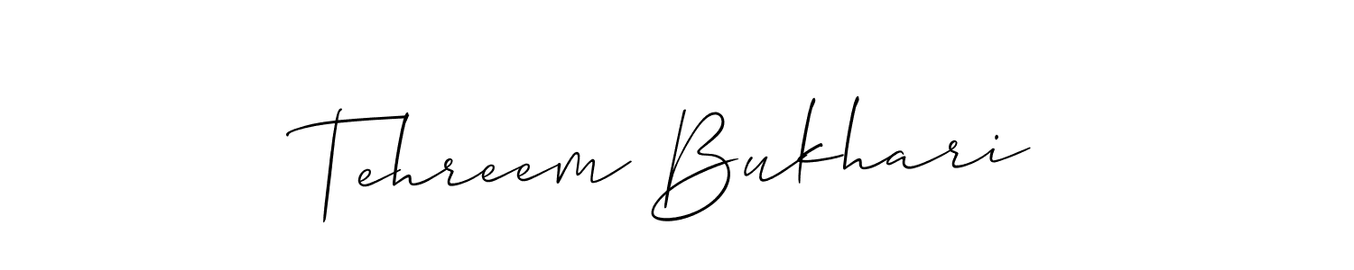 How to make Tehreem Bukhari name signature. Use Allison_Script style for creating short signs online. This is the latest handwritten sign. Tehreem Bukhari signature style 2 images and pictures png