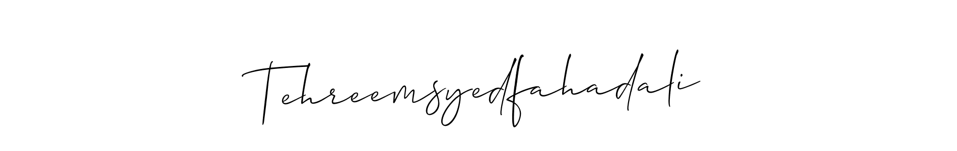 Make a beautiful signature design for name Tehreemsyedfahadali. With this signature (Allison_Script) style, you can create a handwritten signature for free. Tehreemsyedfahadali signature style 2 images and pictures png